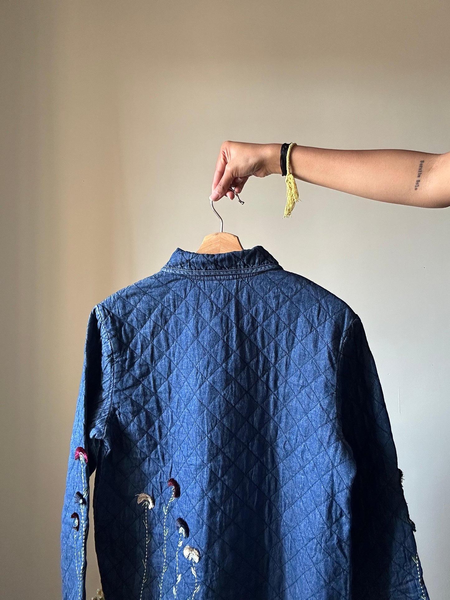 Vintage Coldwater Creek Denim Lightly Quilted Shaket