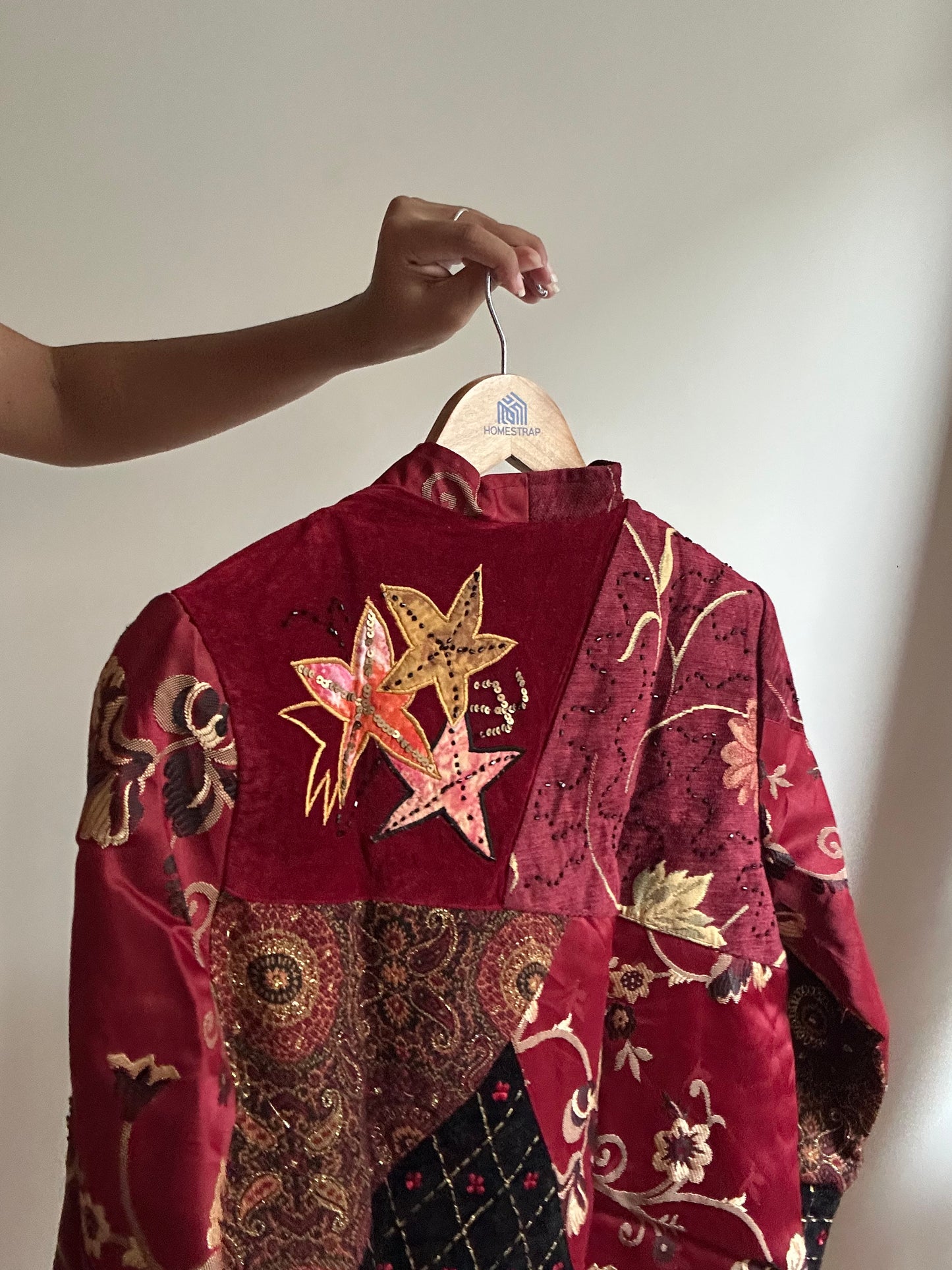 Indigo Moon Patchwork and Embroidered Beaded Shaket