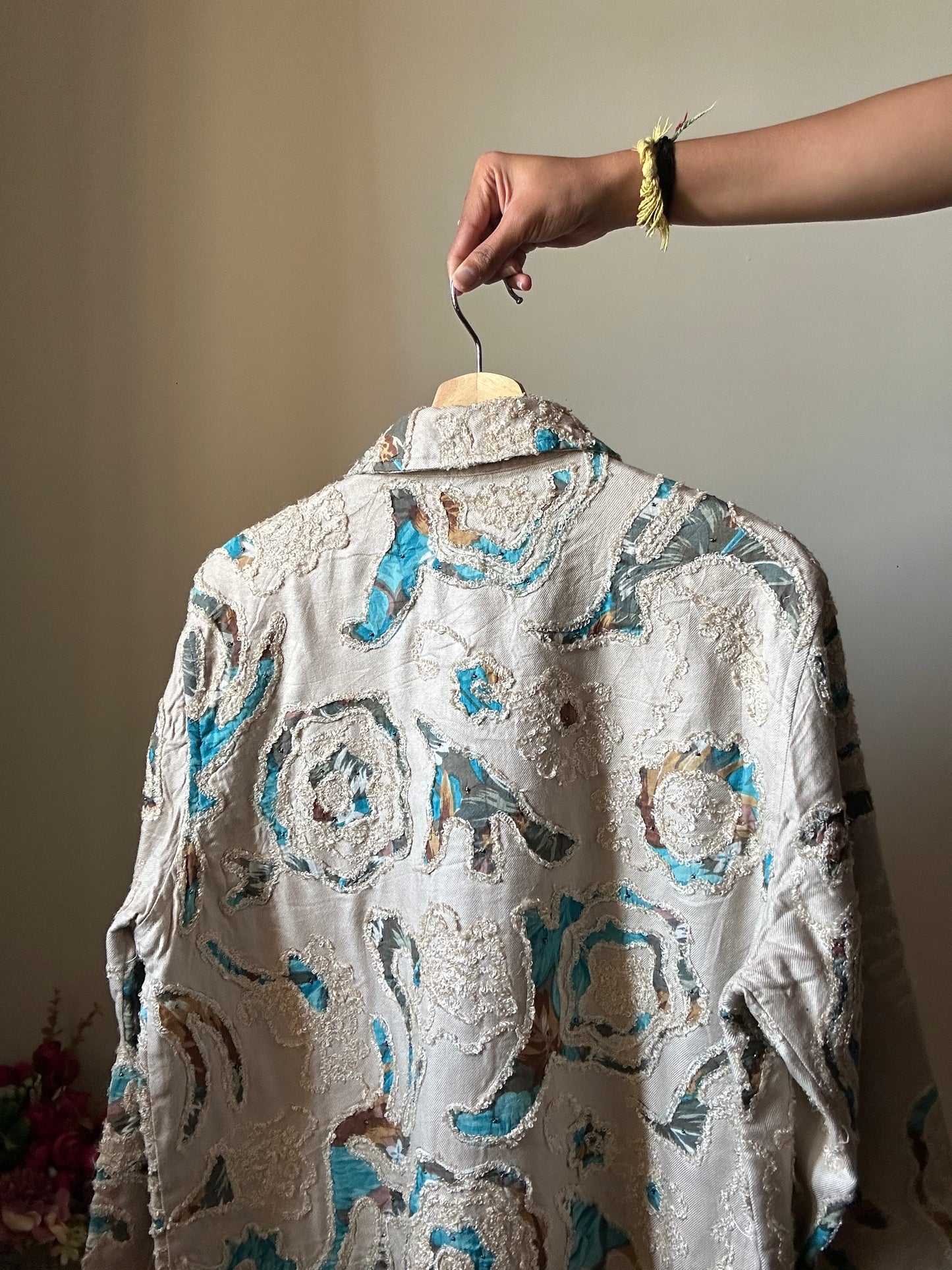 Vintage ColdWater Creek Shaket With Patchwork and Embroidery and Little Beading