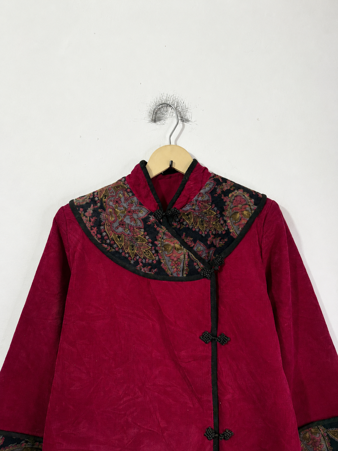 Vintage Chinese Inspired Brocade Trim Jacket