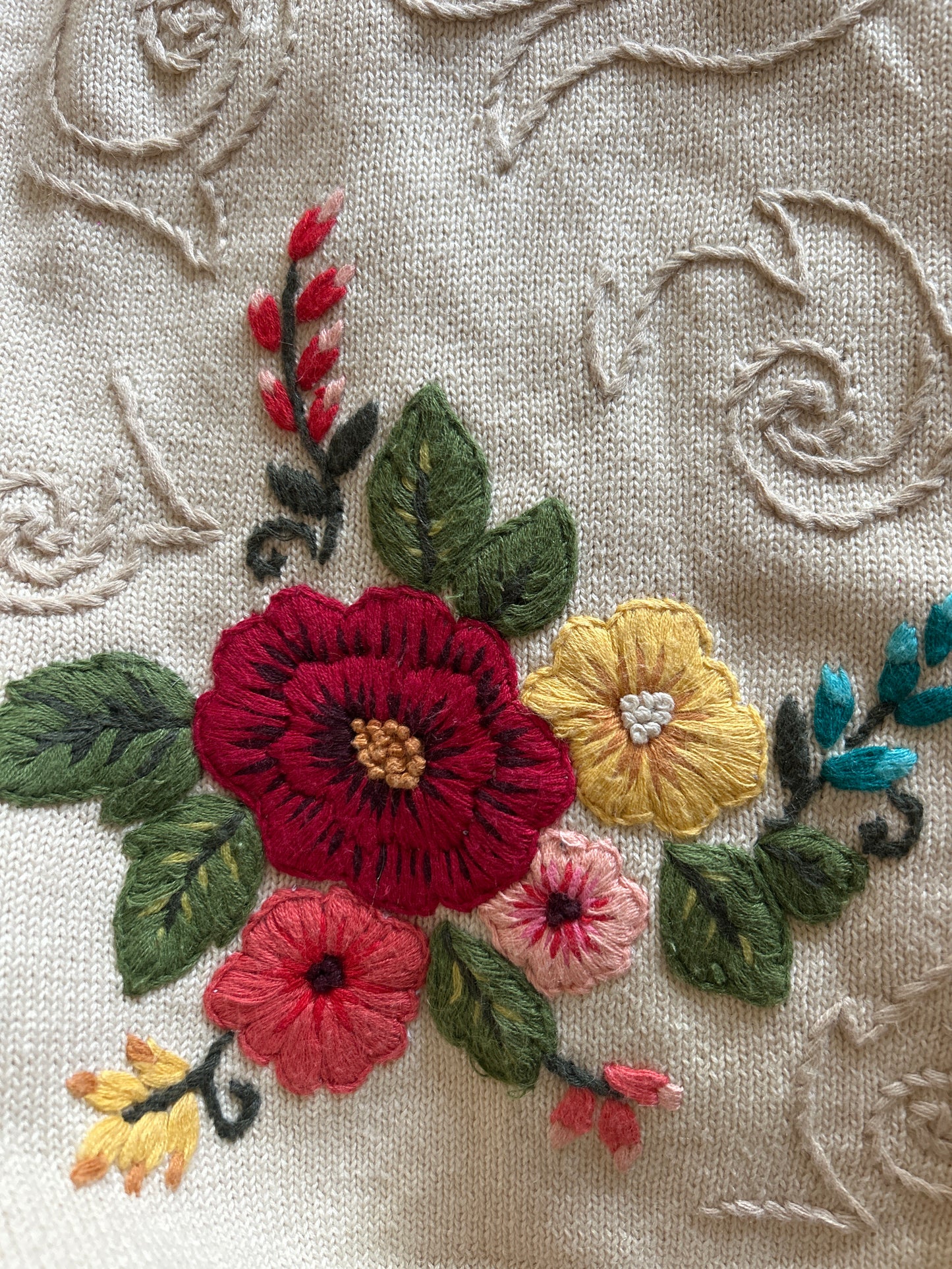 Vintage Coldwater Creek Floral Embroidered Cardigan
