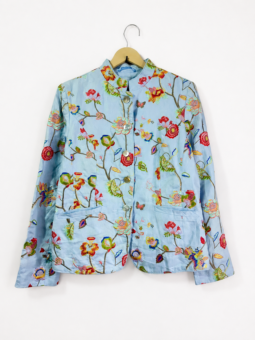 Vintage Sky Garden Embroidered Cotton Jacket