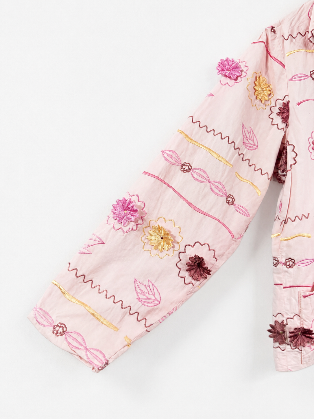 Vintage Blush Bloom Embroidered Jacket