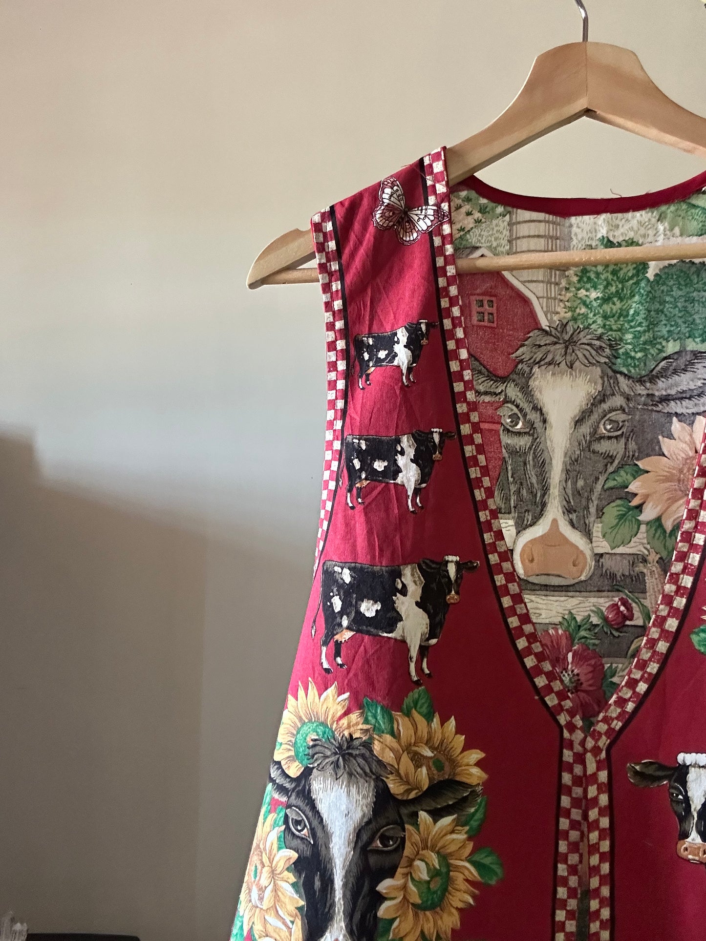Vintage 90s Cow Print Vest