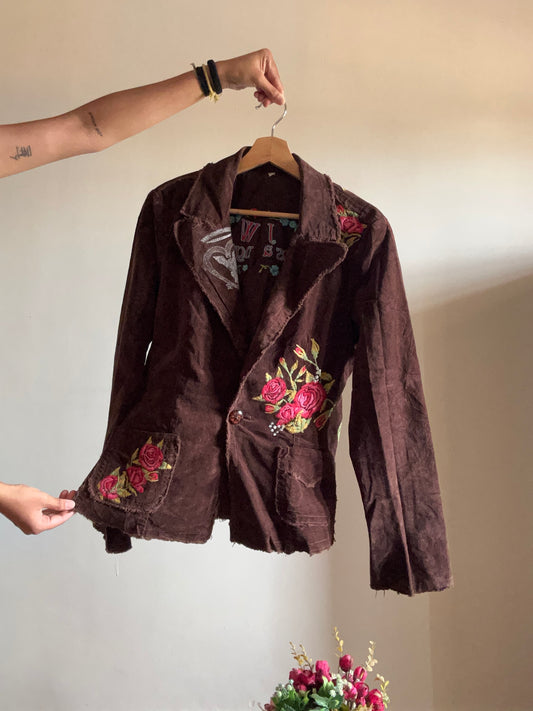 Vintage JW Corduroy Embroidered Blazer