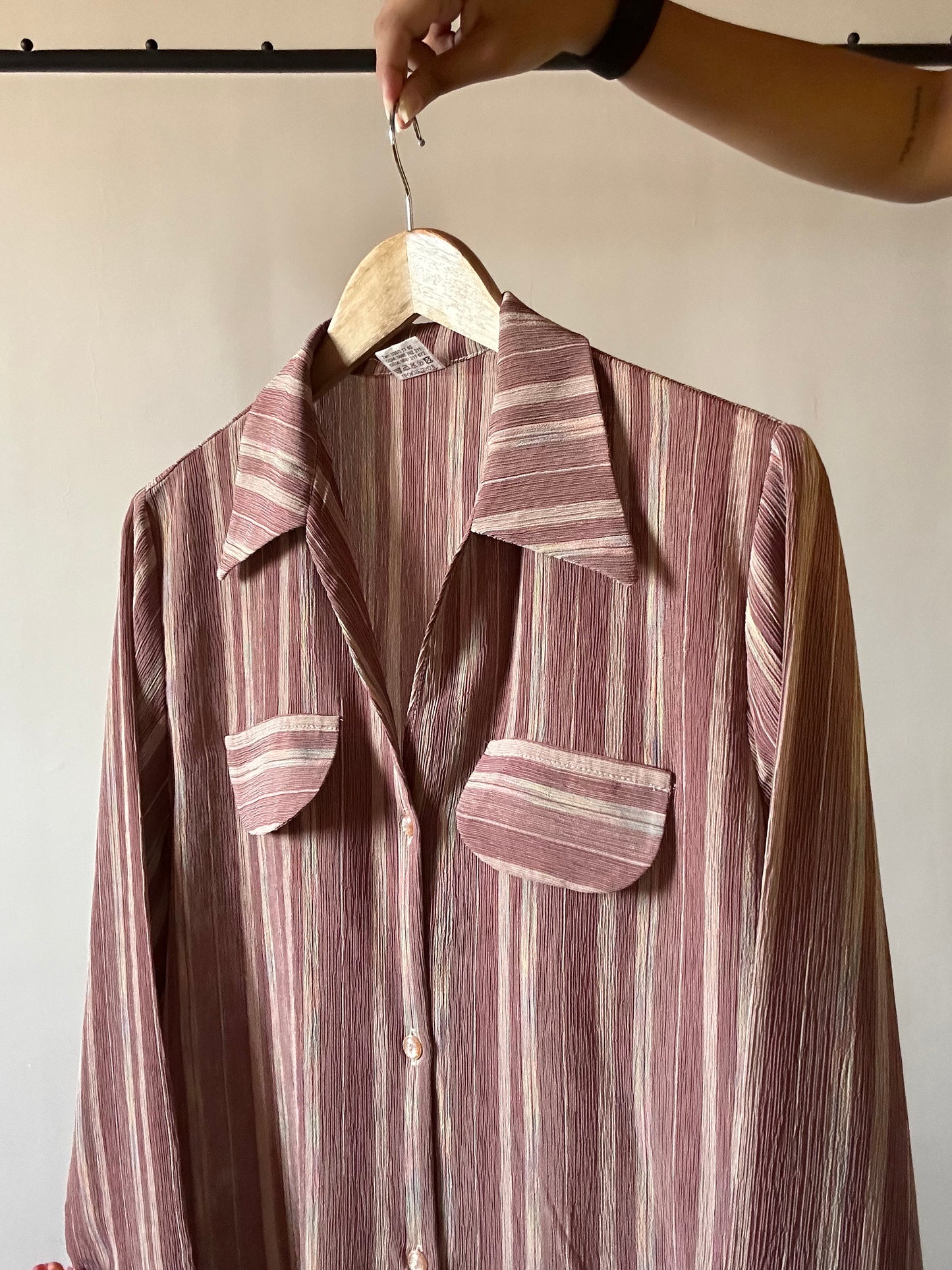 Multi Pattern Vintage Shirt With textured Fabric