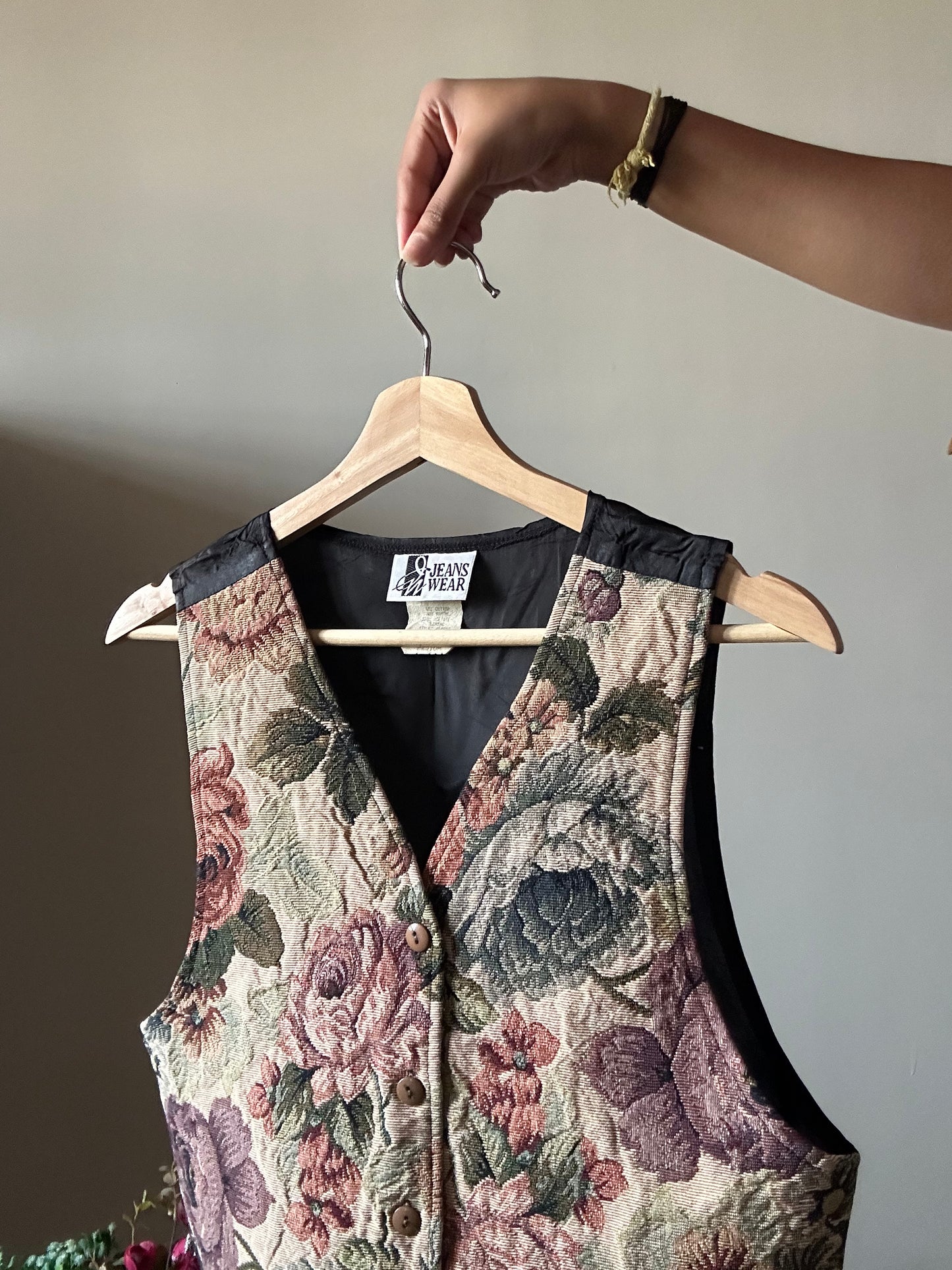Vintage Jean Wear Floral Vest