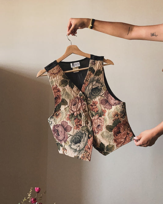 Vintage Jean Wear Floral Vest