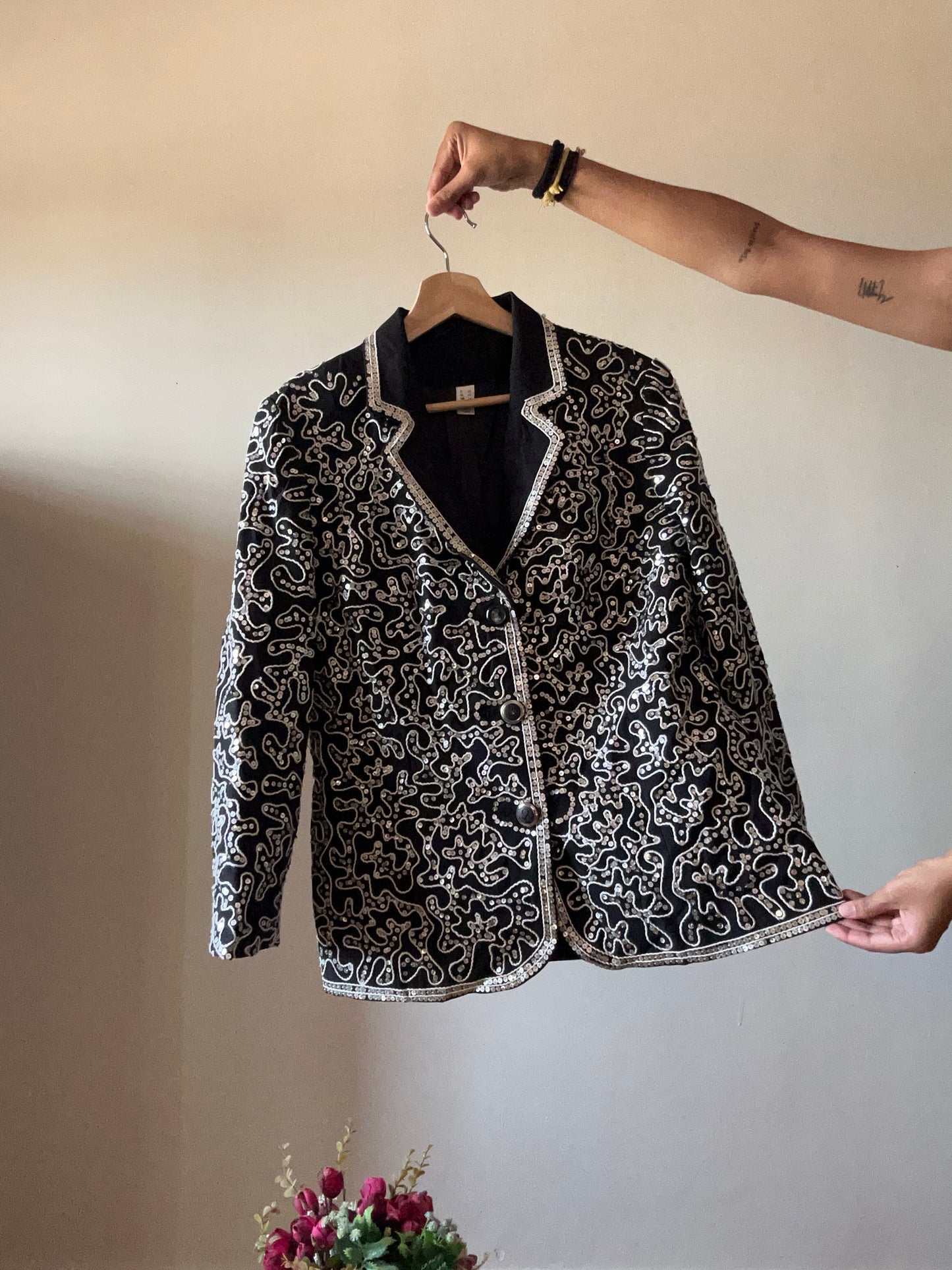 Vintage All Sequins and Embroidered Blazer