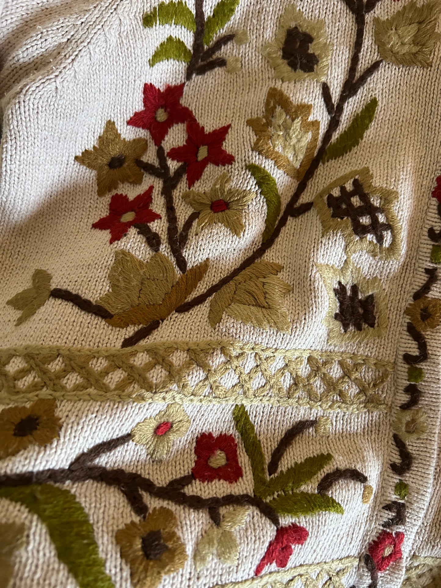 Vintage Reference Point Vintage Embroidered Knit Cardigan