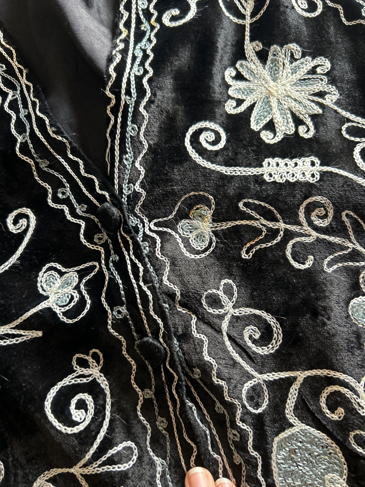 Vintage Black Embroidered Vest