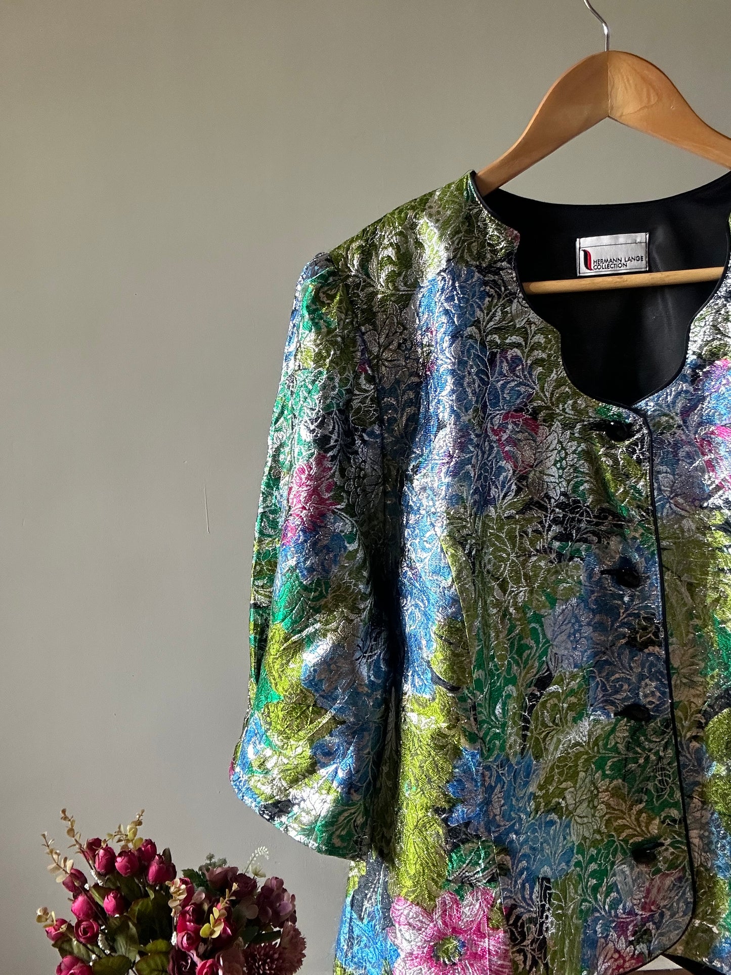 Vintage Hermann Lange Weaved Floral Shaket