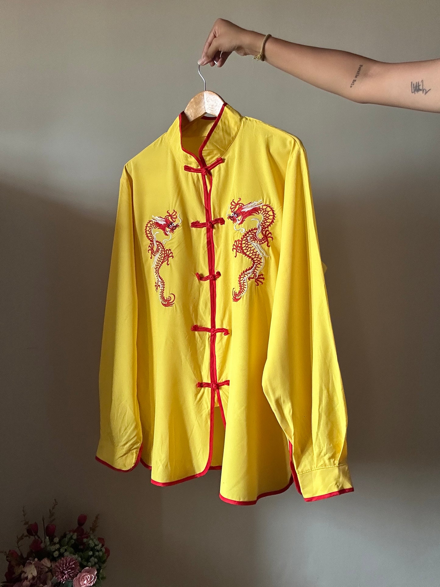 Vintage Dragon Embroidered Shirt