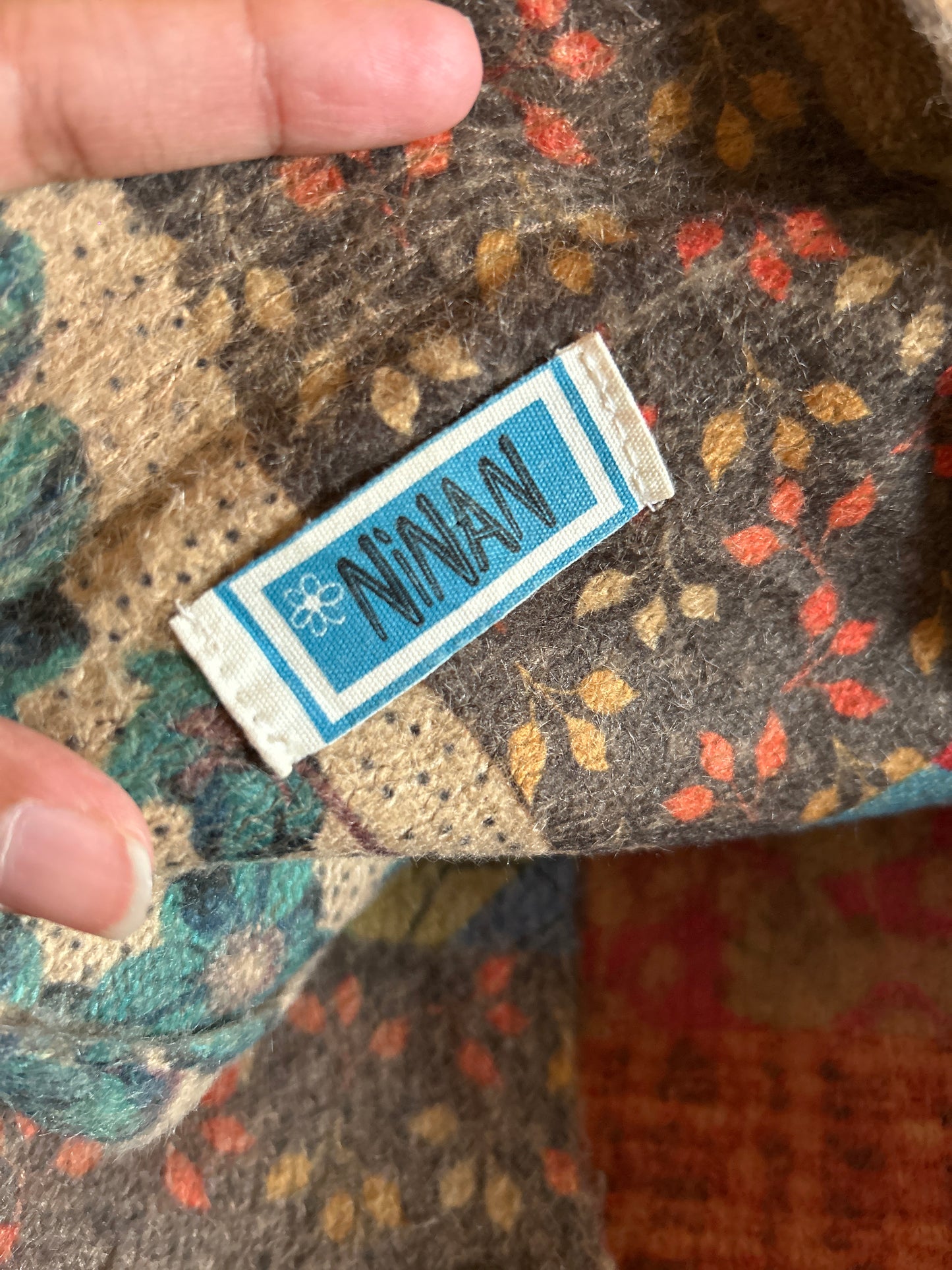 Ninan Vintage Printed Cardigan With Wooden Buttons