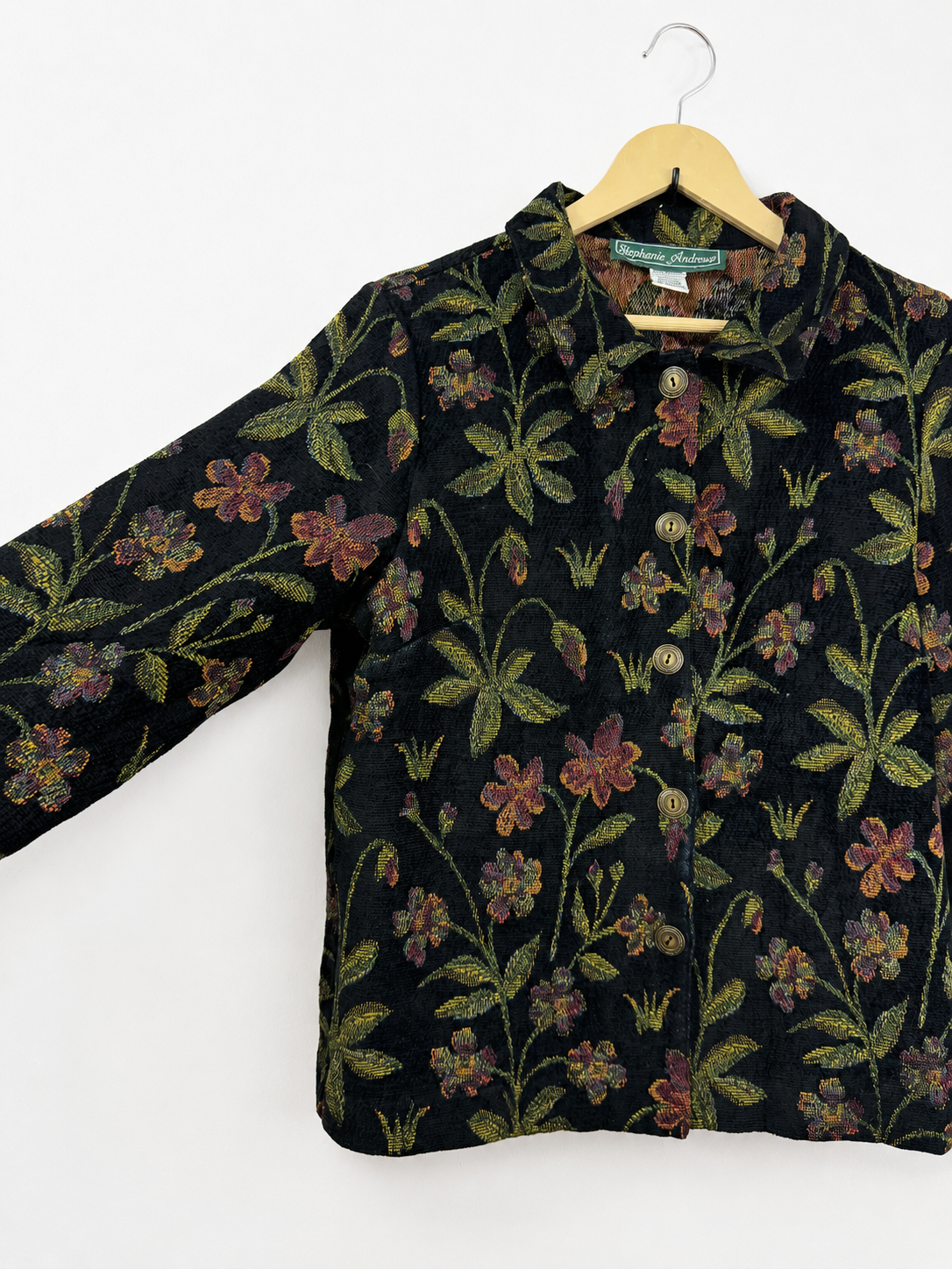 Vintage Stephanie Andrews Botanical Tapestry Jacket