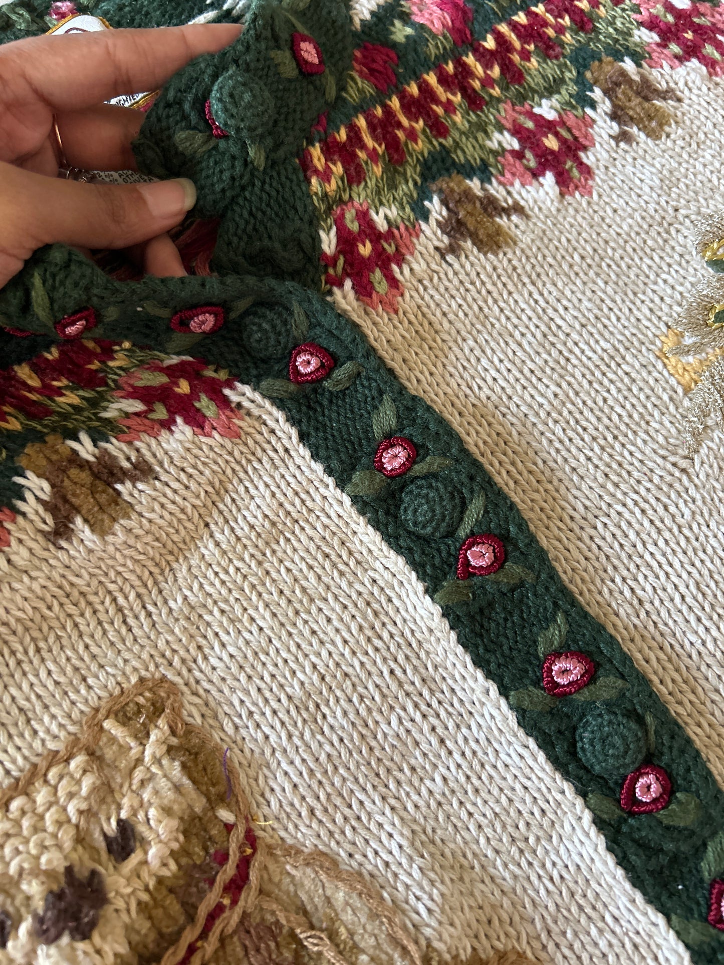Vintage Heirloom Collectables Happy Gift Knit Cardigan