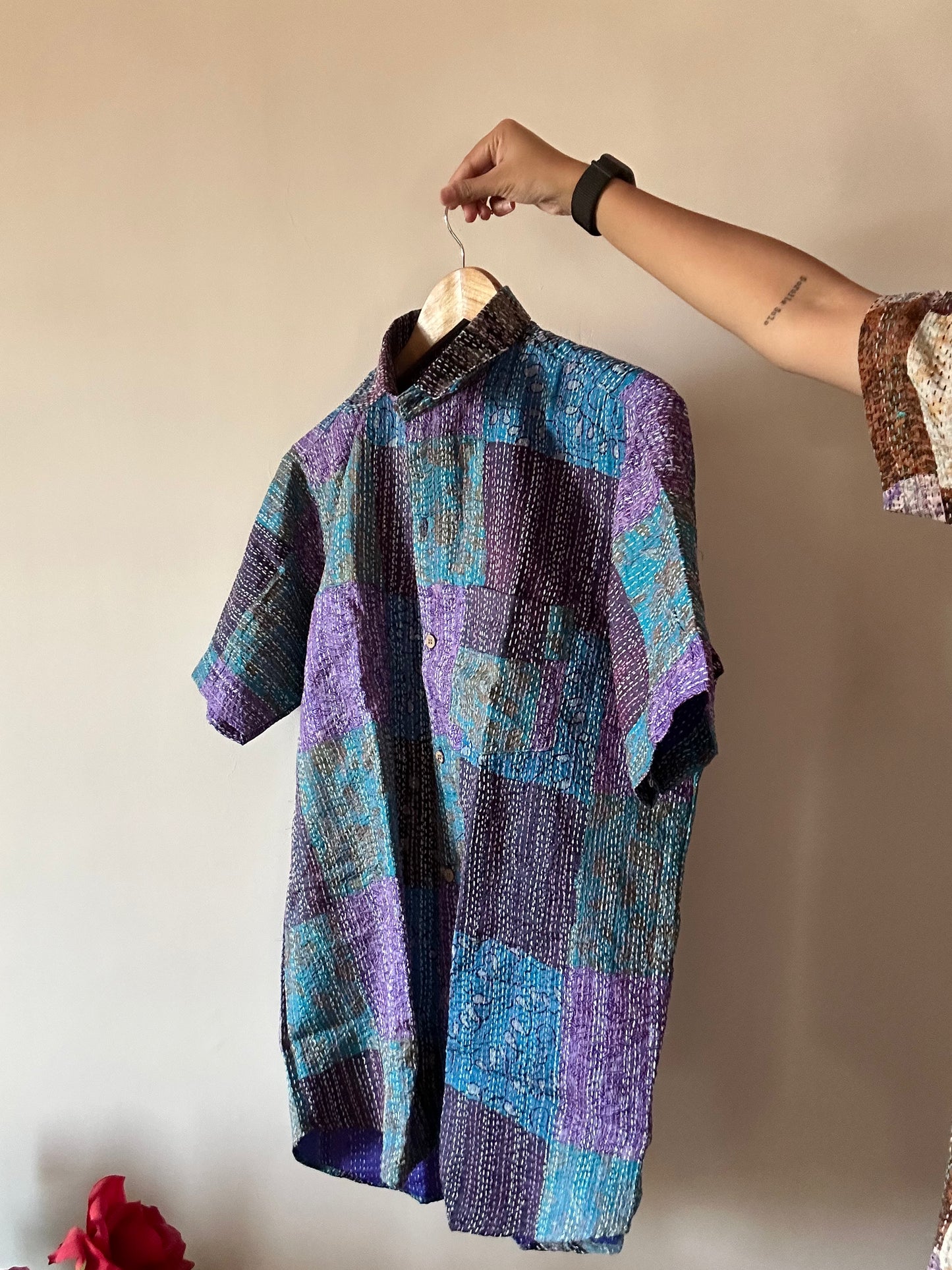 Sea Side Kantha Embroidered Handmade Shirt