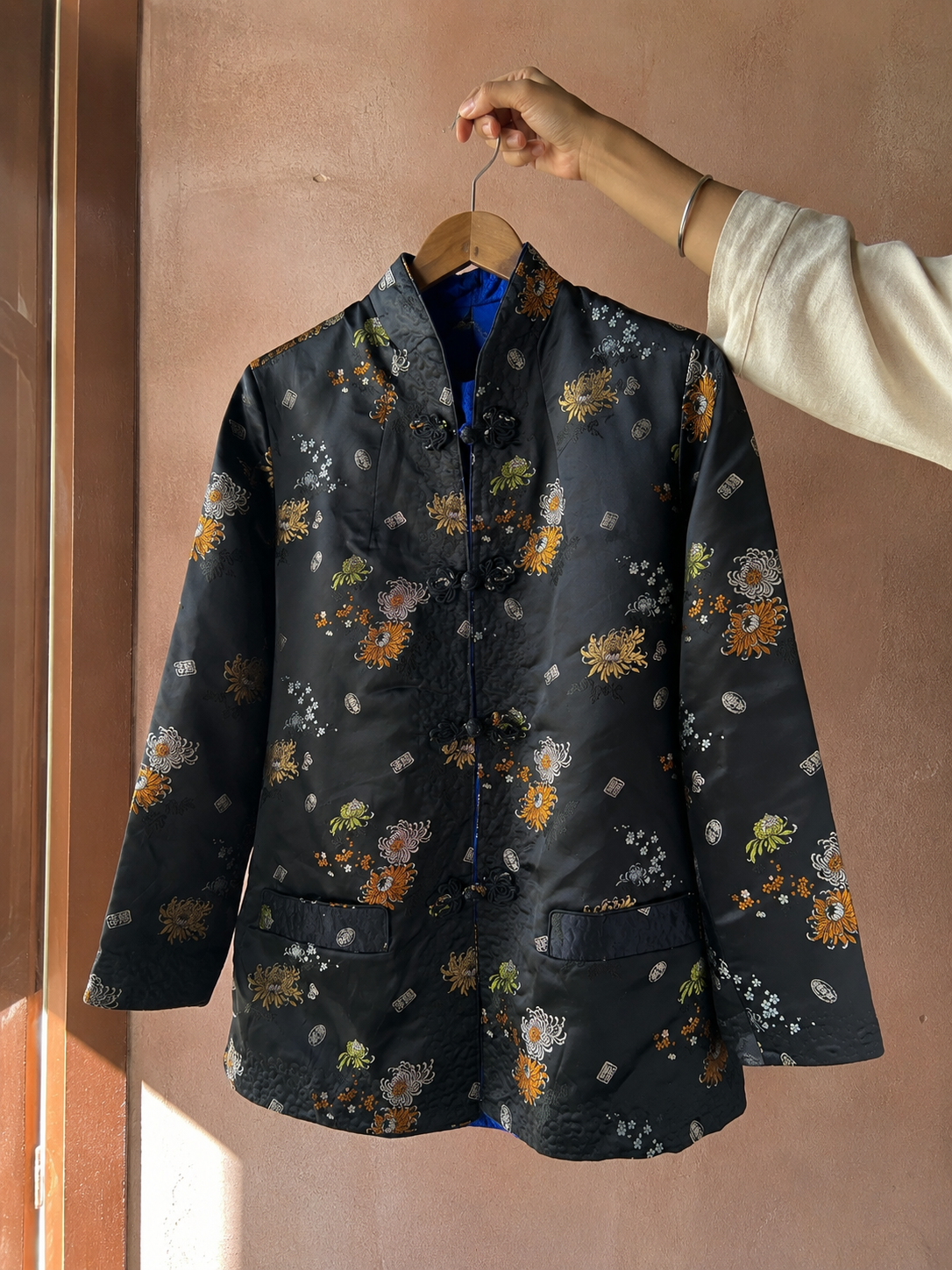 1990s Shanghai inspired evening wear reversible shaket