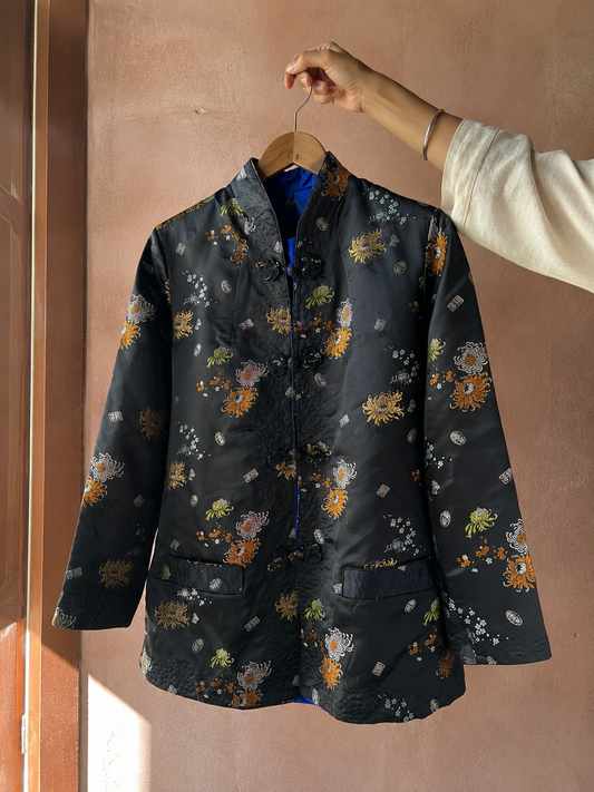 1990s Shanghai inspired evening wear reversible shaket