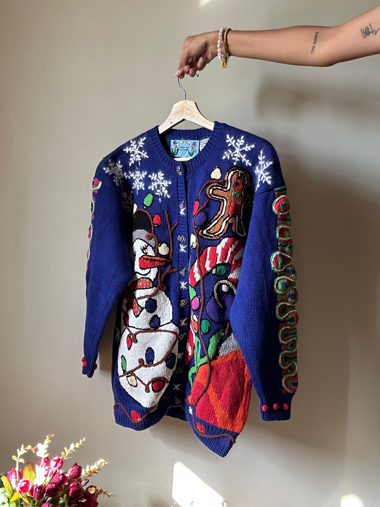 Vintage Just Better Sweater All Embroidered Merry Christmas Sweater