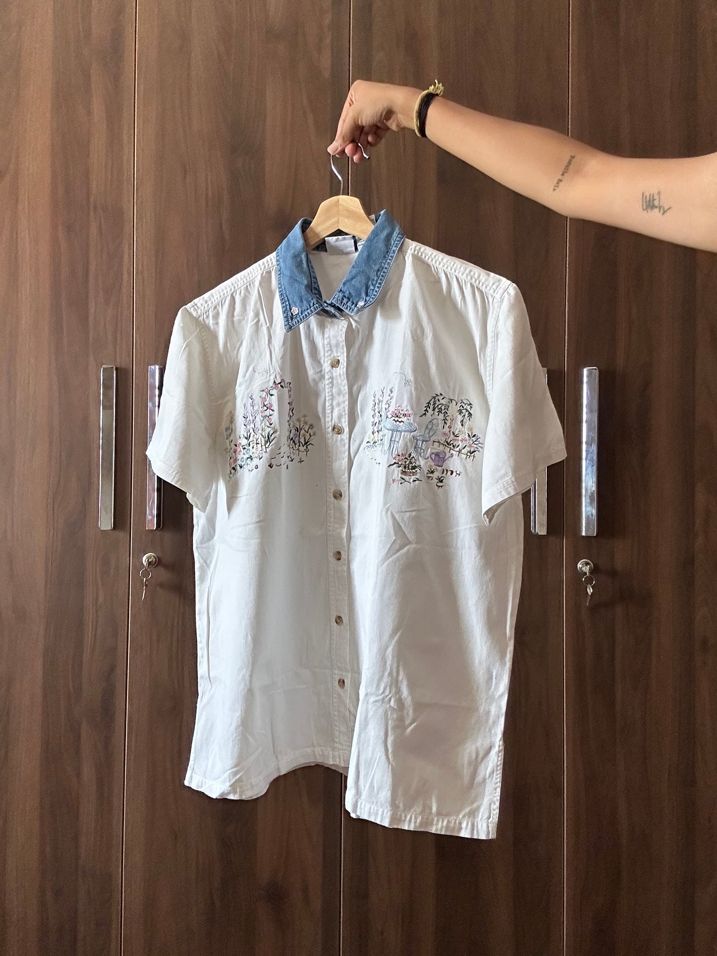 Bobbie Brooks Vintage Embroidered Denim Shirt