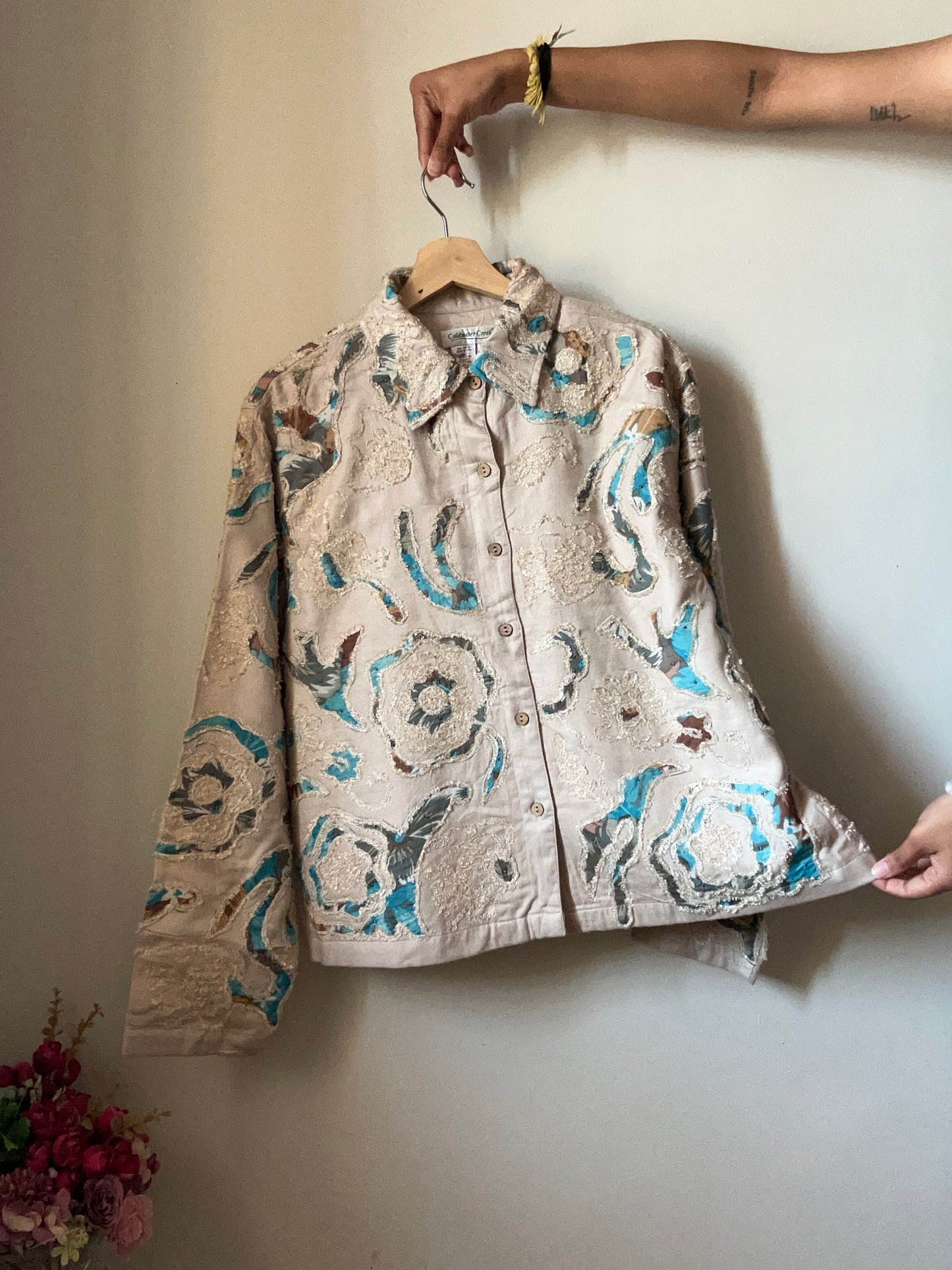 Vintage ColdWater Creek Shaket With Patchwork and Embroidery and Little Beading