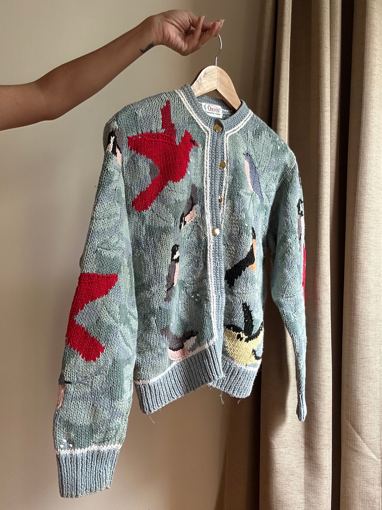 Vintage Orvis Embroidered Knit Cardigan