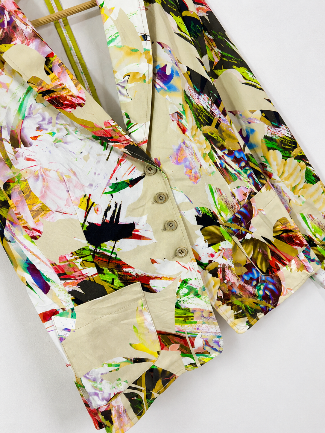 Vintage Canvas Bloom Abstract Blazer