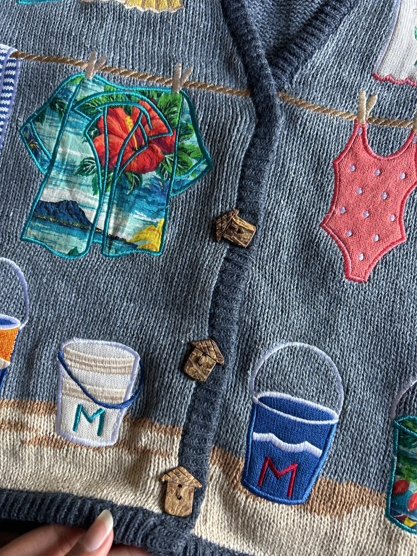 Vintage PBJ Sports Vest With Patchwork and Embroidery