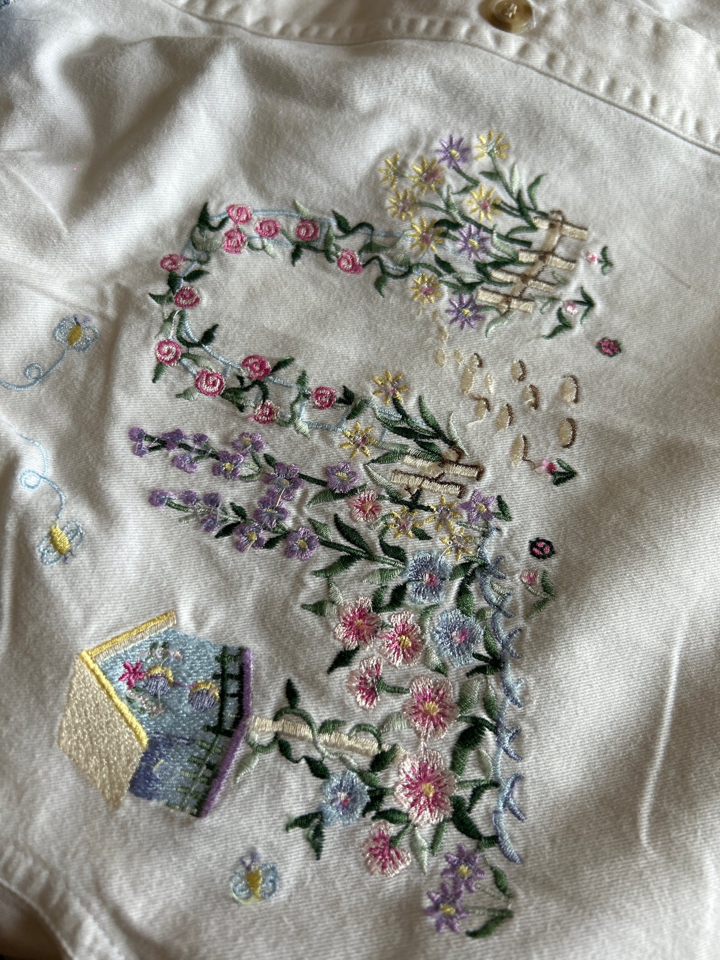 Bobbie Brooks Vintage Embroidered Denim Shirt