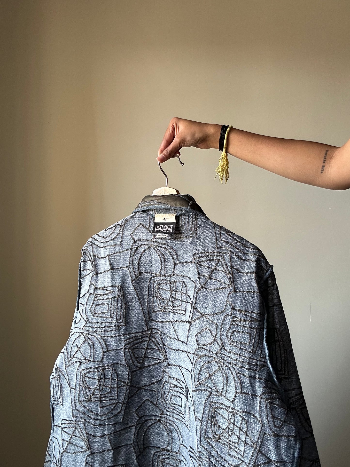 Yak Magik Vintage Reversible Shaket With Beaded and Embroidered On The Pockets