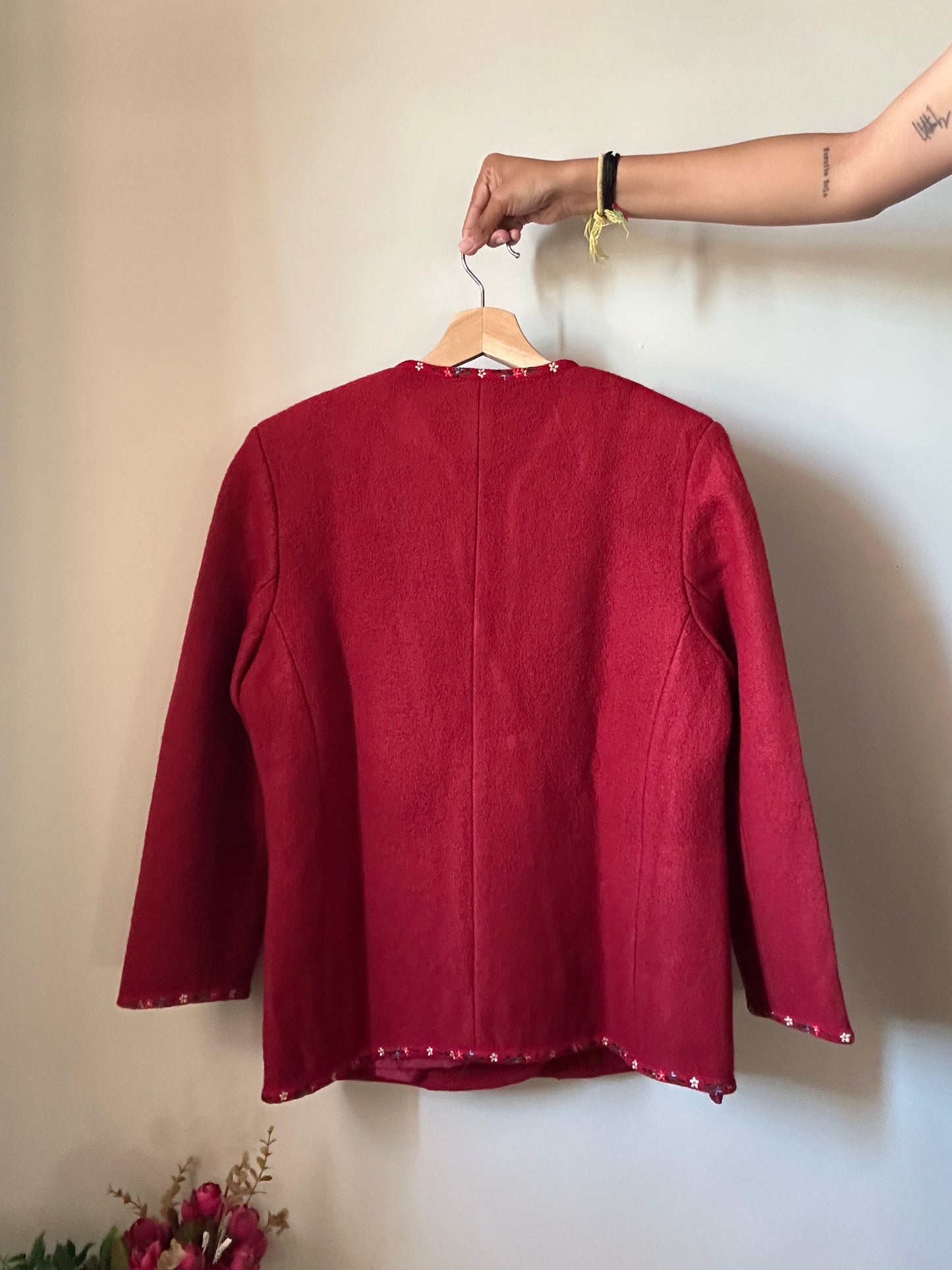 Kum Ran Vintage Wool Embroidered Blazer