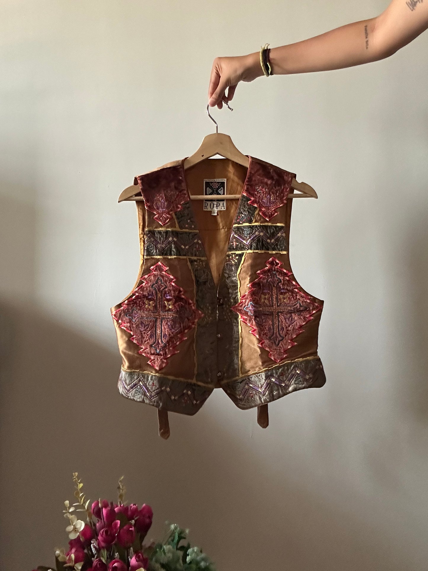 Ropa Vintage Patchwork and Embroidered Vest
