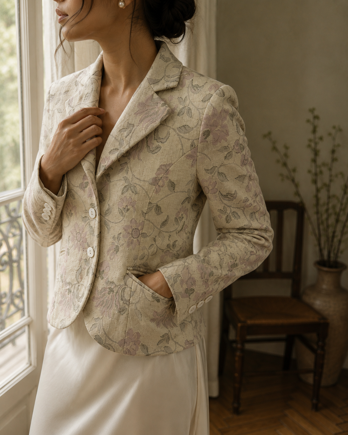 Vintage Tapestry Floral Blazer