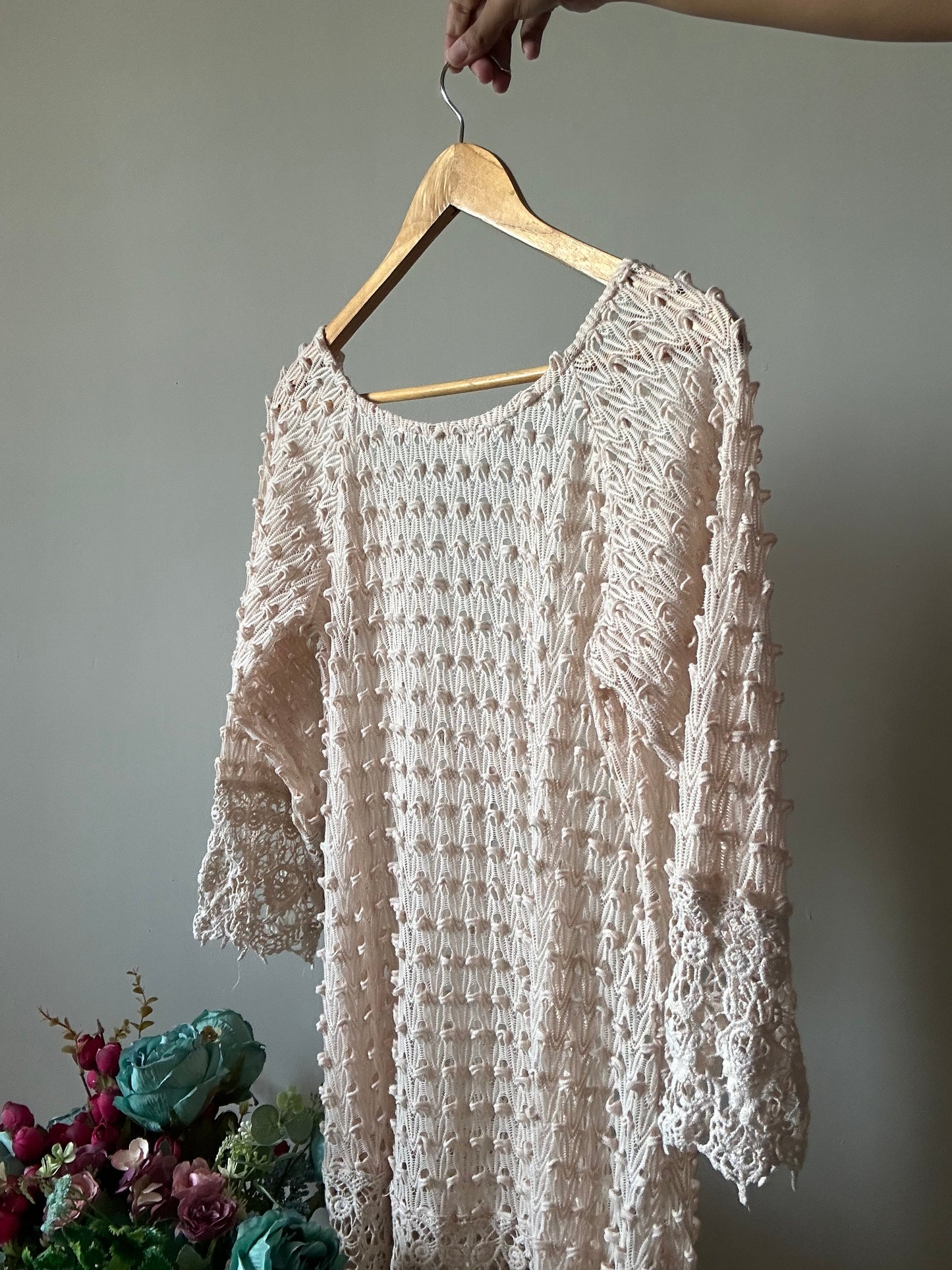 Umgee USA Vintage Crochet Overlay Tunic With Lace Details