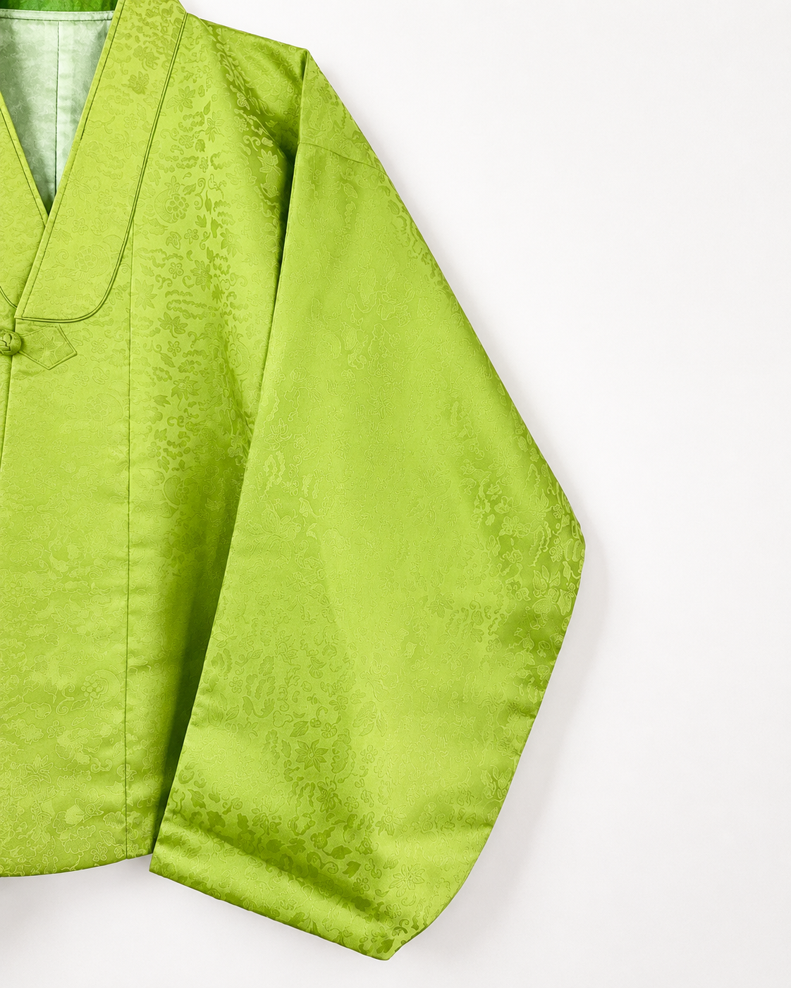 Vintage Lime Green Silk Hanbok Jacket