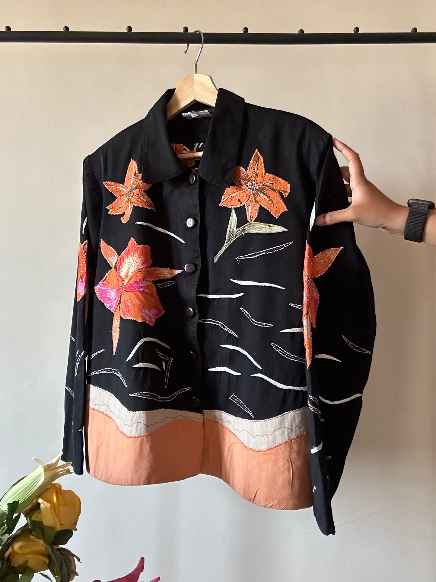 Appliqué Vintage Suede Shirt