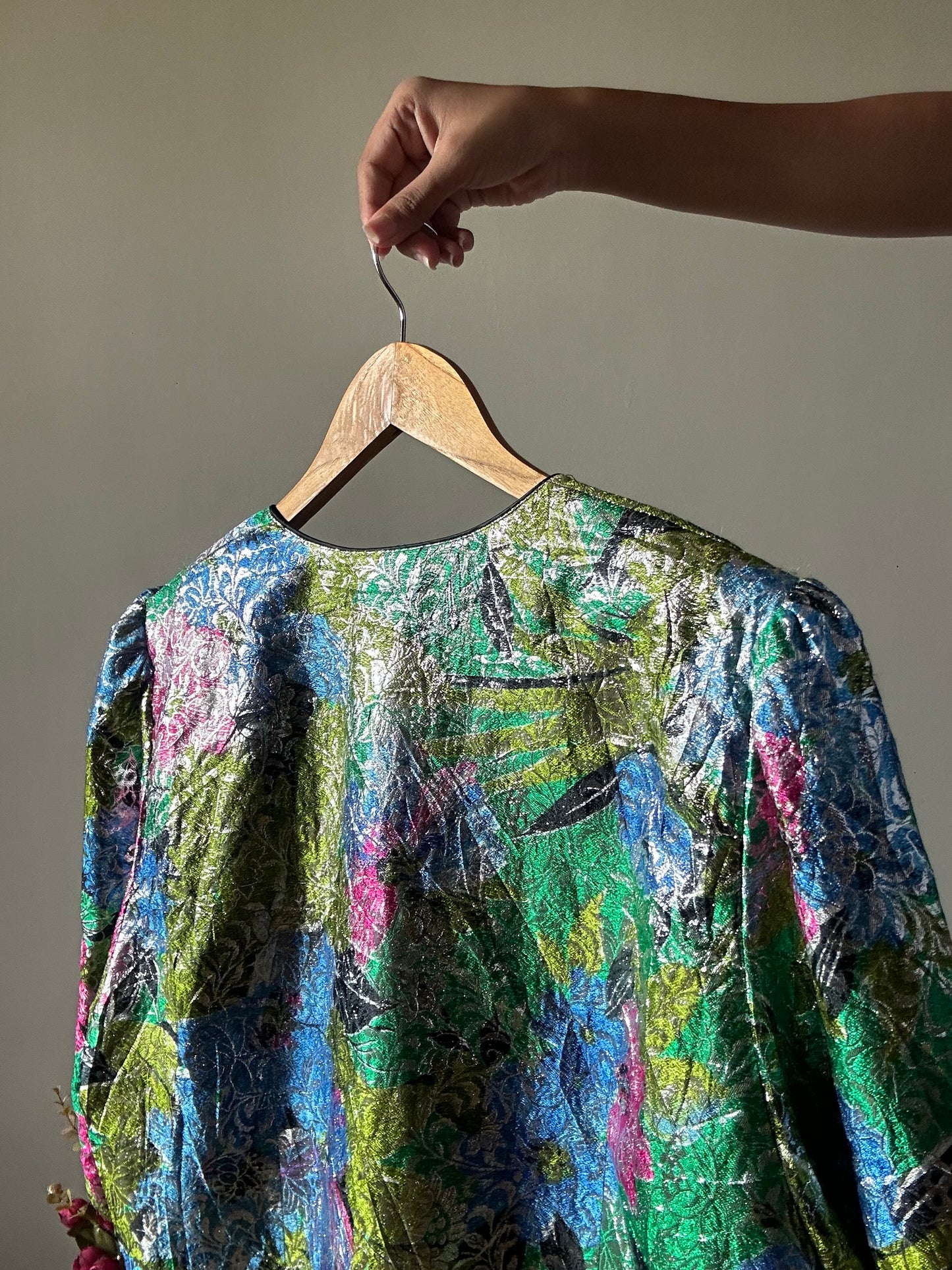 Vintage Hermann Lange Weaved Floral Shaket