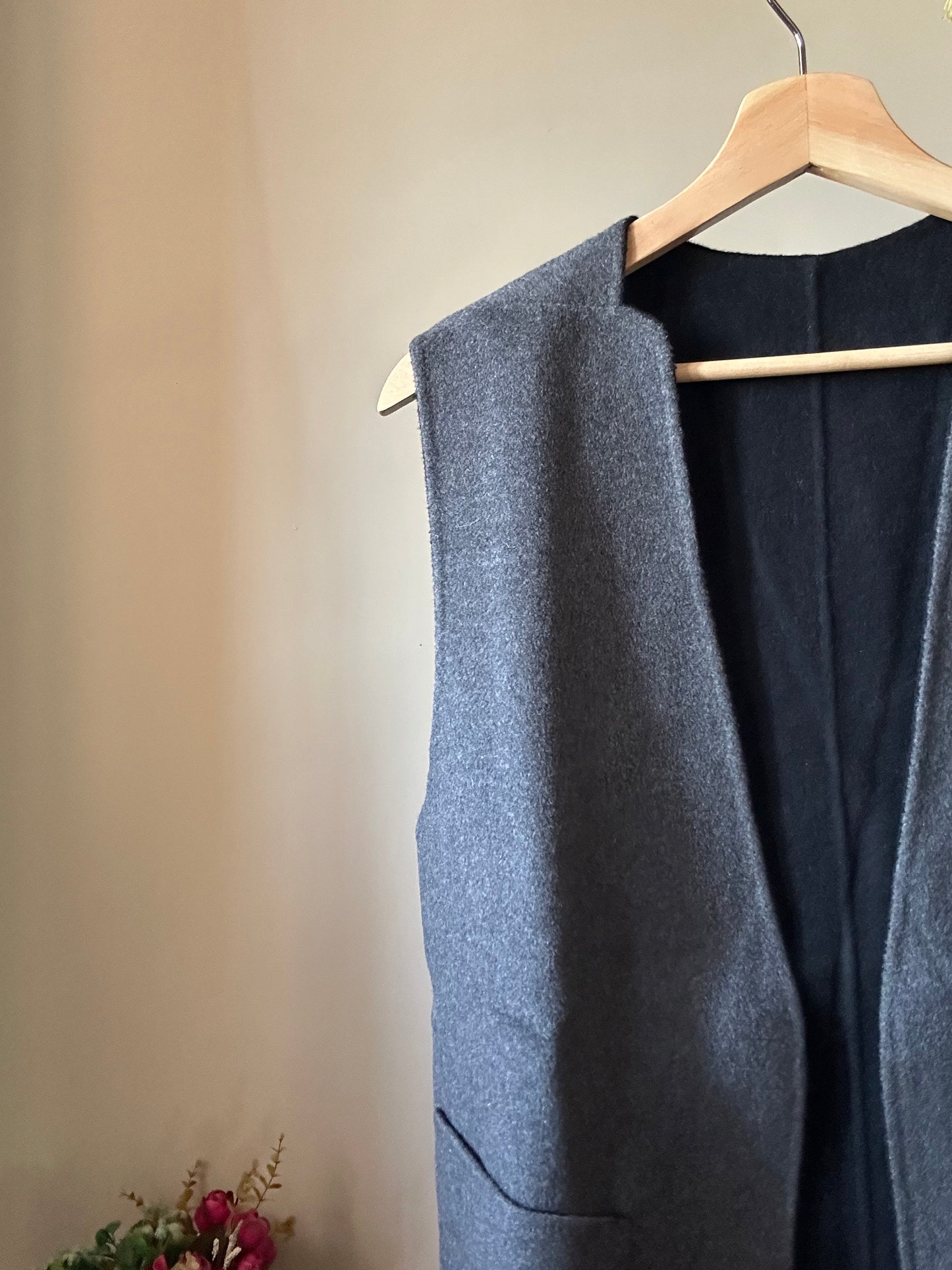 Vintage Woollen Reversible Long Vest