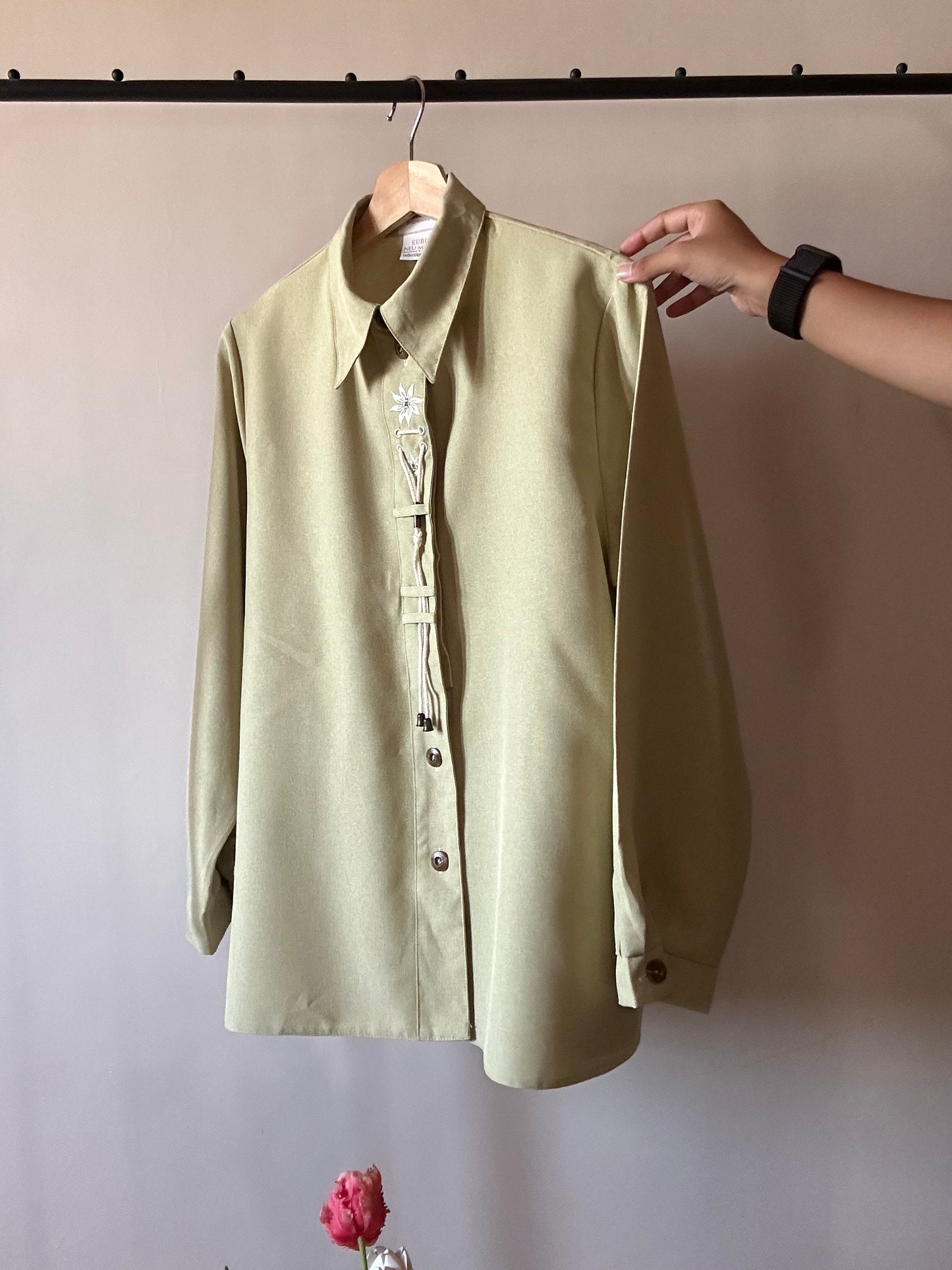 Vintage Euro Neu Mode Draw string Detail Shirt