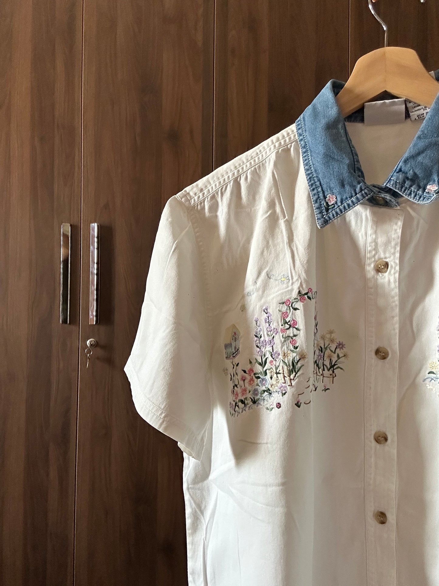 Bobbie Brooks Vintage Embroidered Denim Shirt