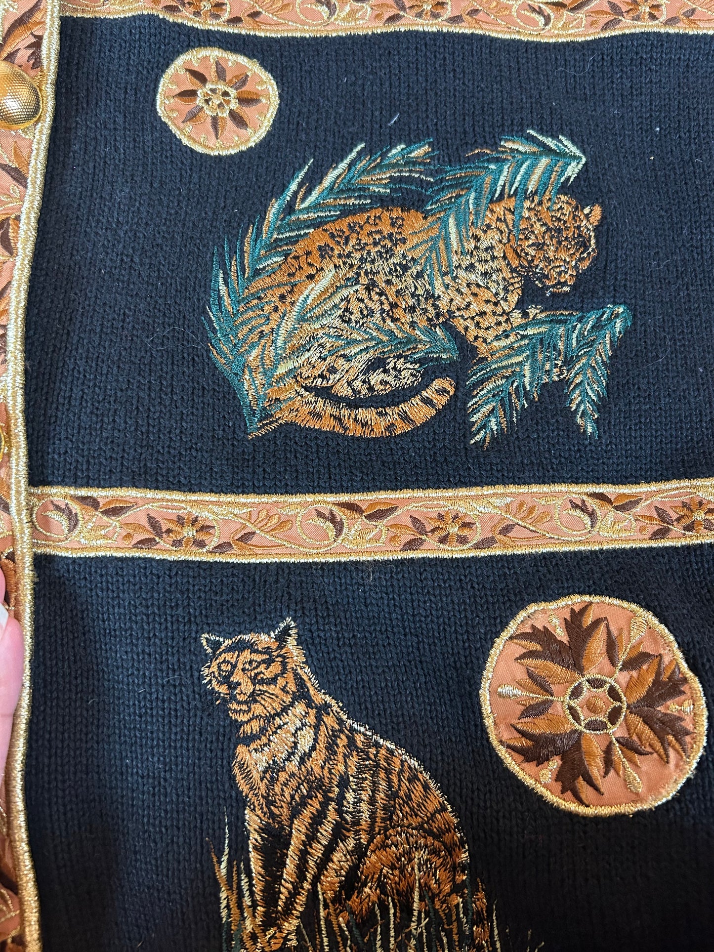 Private Vintage Embroidered And Patchwork Knit Cardigan