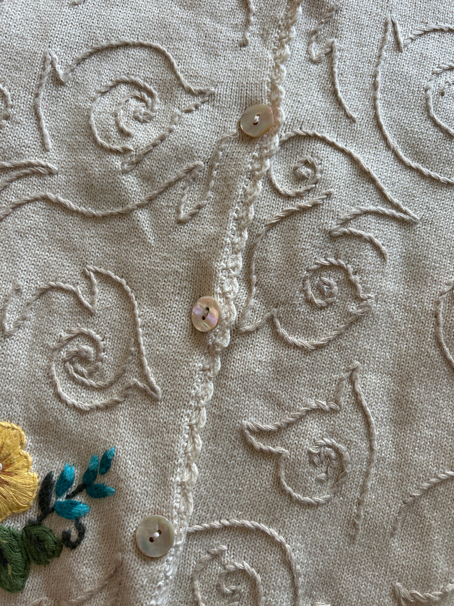 Vintage Coldwater Creek Floral Embroidered Cardigan
