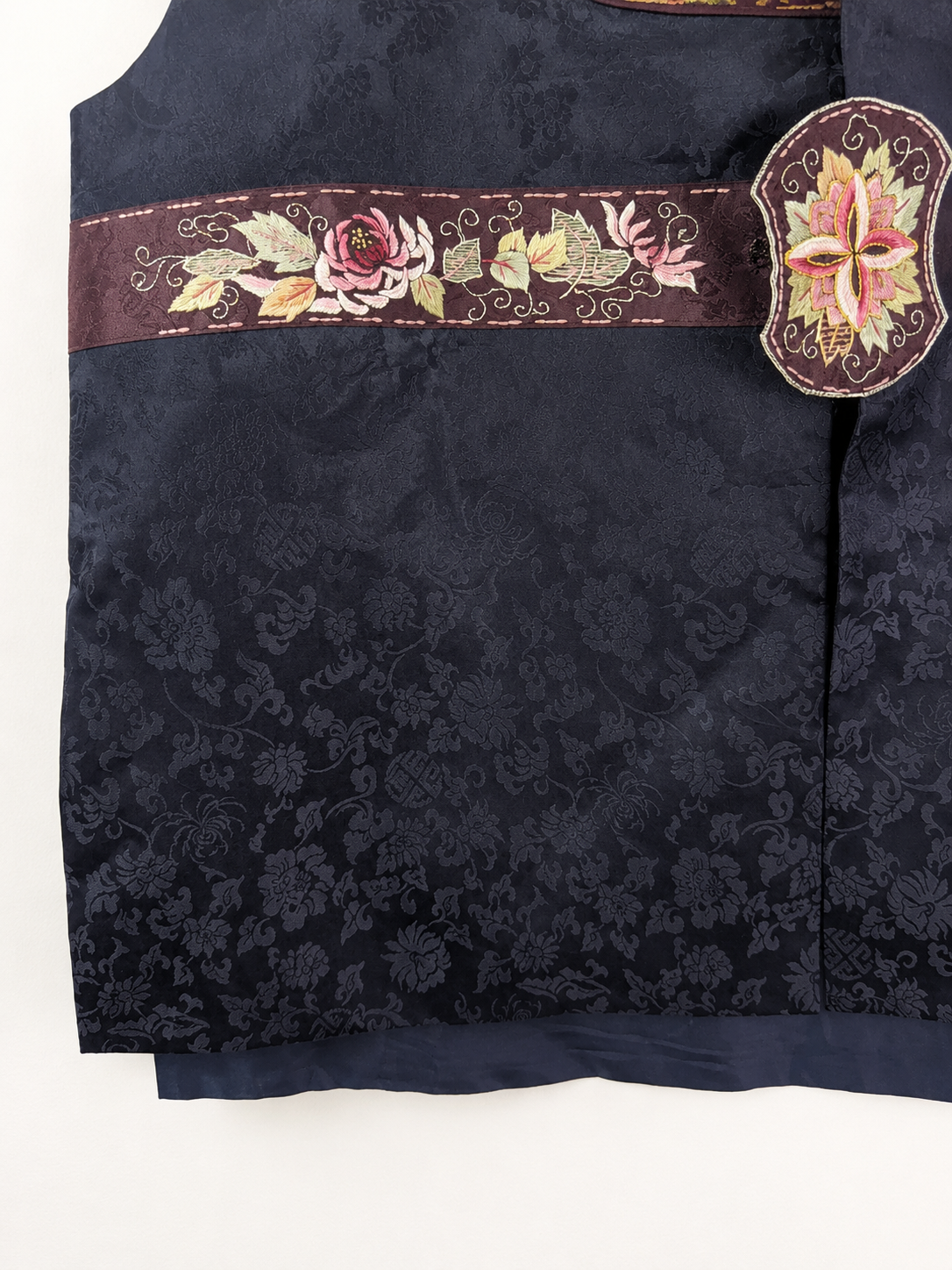 Vintage Midnight Bloom Hanbok Vest