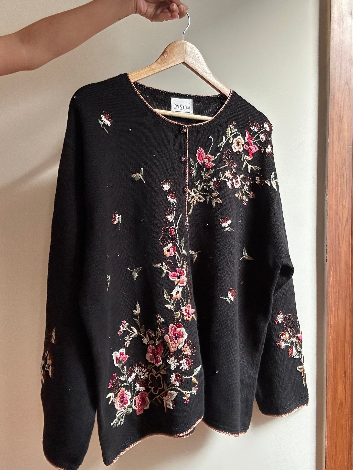 Charly St Claire Vintage Embroidered Cardigan