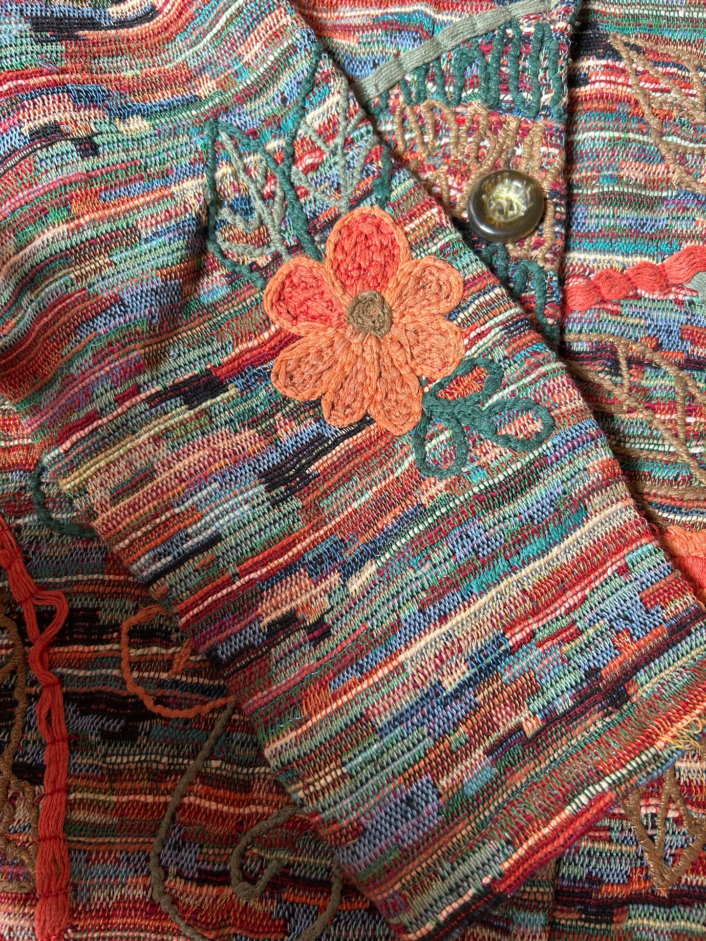 Coldwater Creek Vintage Weave and Embroidered Shaket