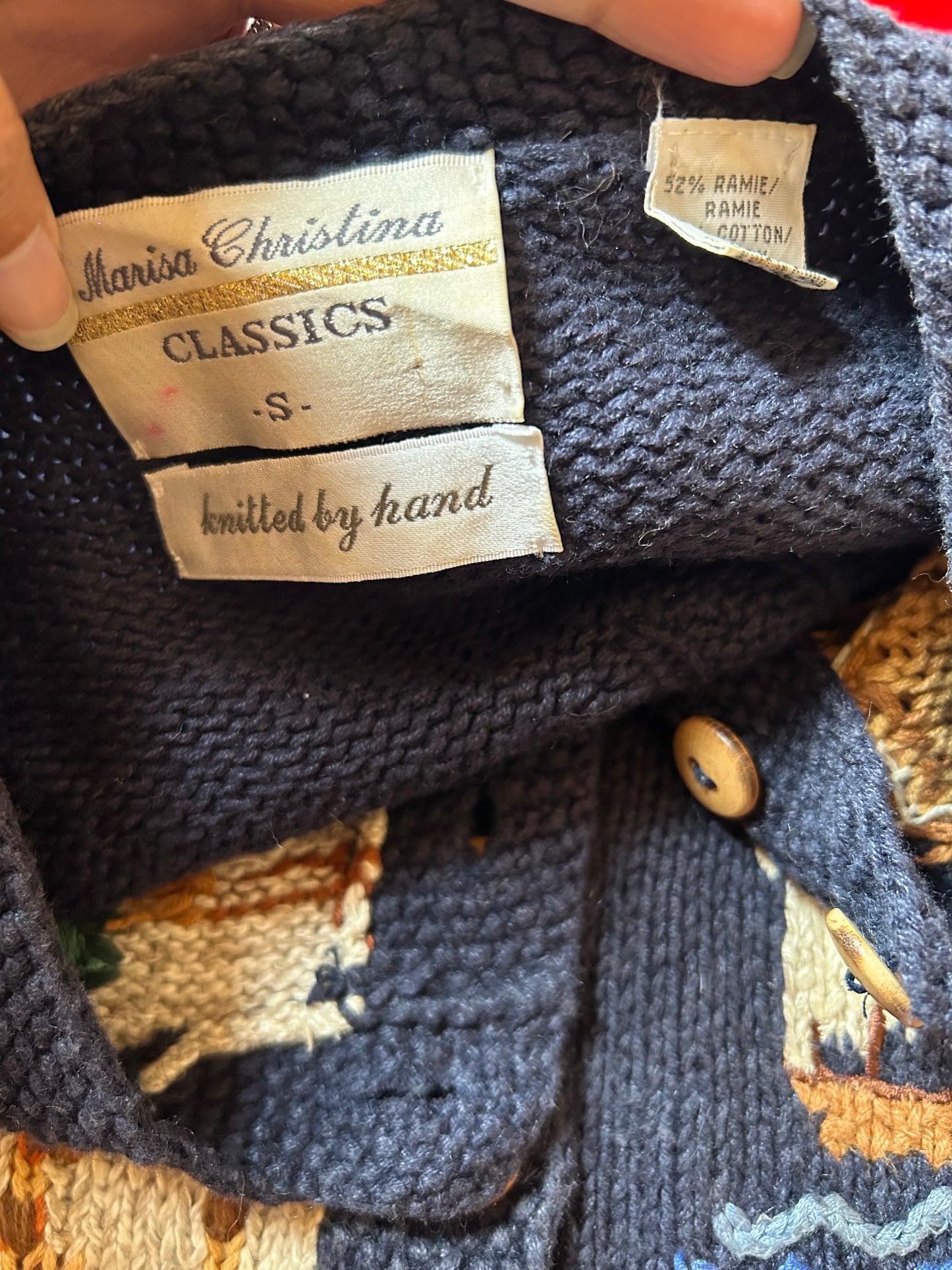 Marisa Christina Vintage All Hand Knit Cardigan