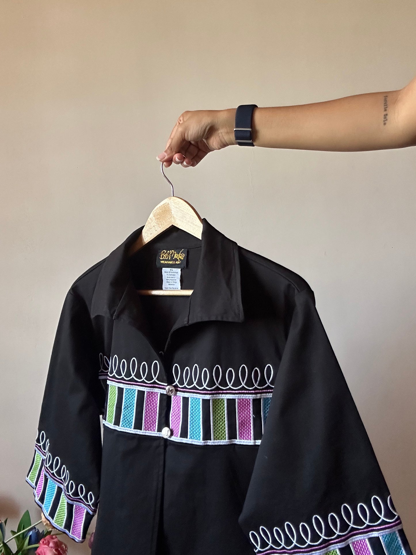 Vintage Bob Machil Wearable Art Embroidered Shaket