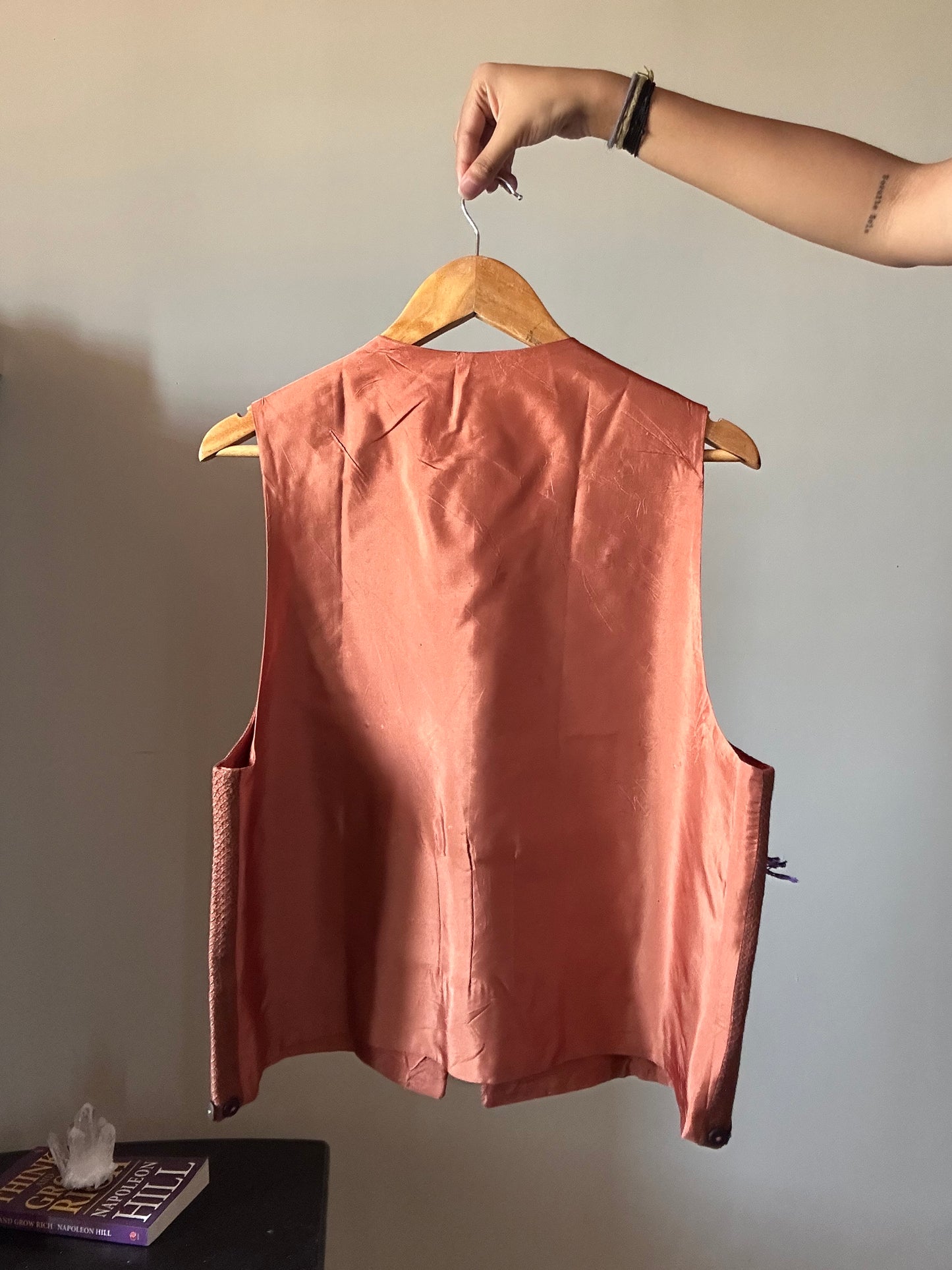 Buttoned Embroidered Vintage Vest