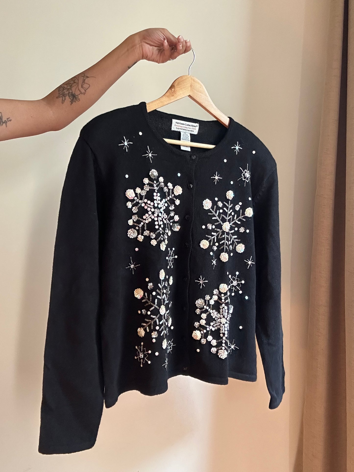 Vintage Heirloom Collectibles Beaded Knit Cardigan